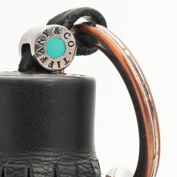 Tiffany & Co. Black Leather Fringe Tassel Keychain - Picture 3 of 4